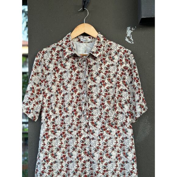 NWT Jessica Robertson Women’s 2XL Preppy Prairie Floral White Casual Shirt Dress - Picture 8 of 13